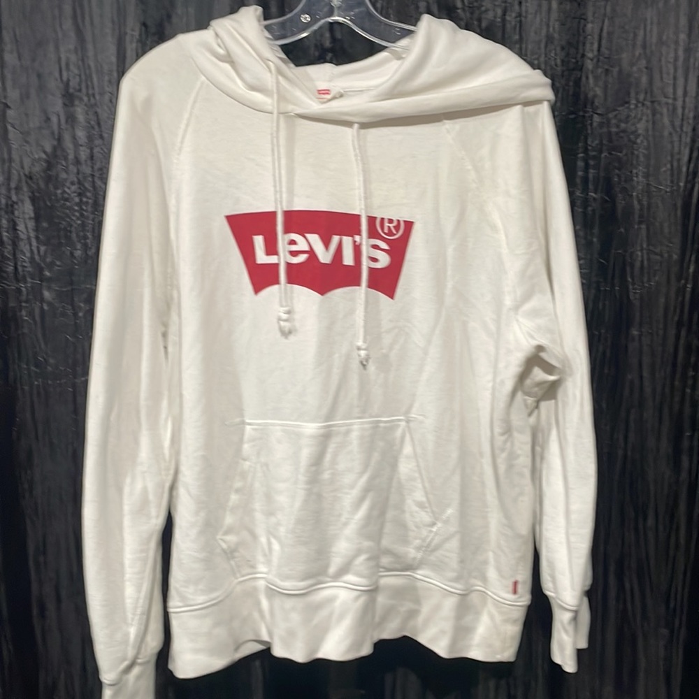 Levi's White Hoodie with Red Logo